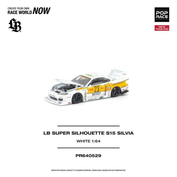 (預購) POP RACE 1/64 日產 LB SUPER SILHOUETTE S15 SILVIA WHITE PR640529 20260701 POP RACE 1/64 日產 LB SUPER SILHOUETTE S15 SILVIA WHITE PR640529