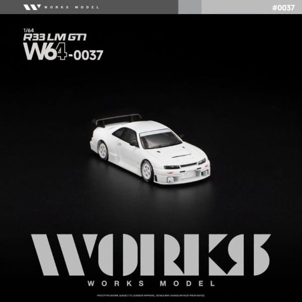 (預購) WORKS MODEL 1/64 R33 LM 1995 GT1 WHITE W640037 20260708 WORKS MODEL 1/64 R33 LM 1995 GT1 WHITE W640037