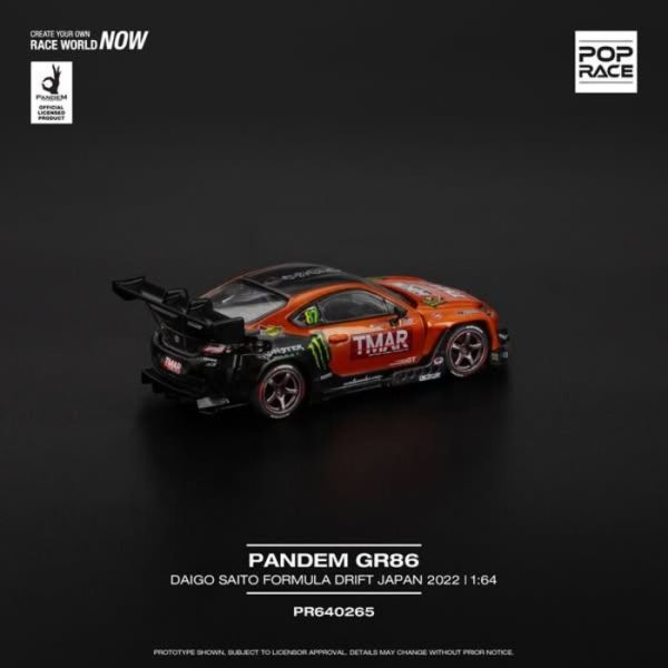 POP RACE 1/64 豐田 Toyota PANDEM GR86 齋藤太吾 DAIGO SAITO FORMULA DRIFT JAPAN 2022 PR640265 POP RACE 1/64 豐田 Toyota PANDEM GR86 齋藤太吾 DAIGO SAITO FORMULA DRIFT JAPAN 2022 PR640265