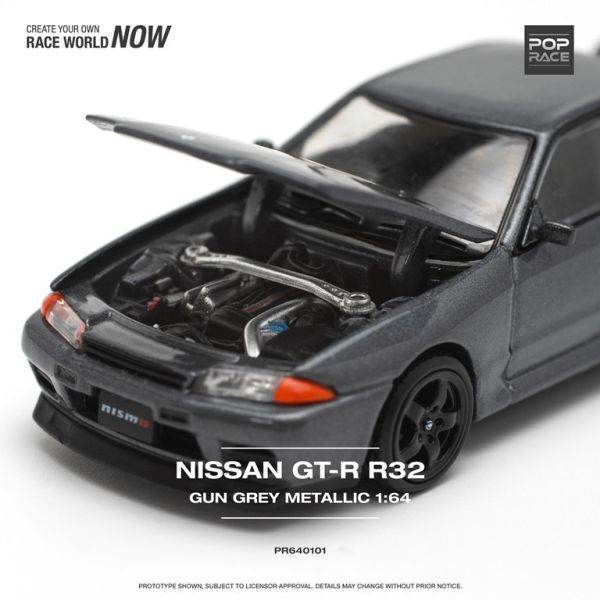 POP RACE 1/64 日產 Nissan GT-R R32 GUN GREY METALLIC 金屬槍黑新色 POP RACE 1/64 日產 Nissan GT-R R32 GUN GREY METALLIC 金屬槍黑新色