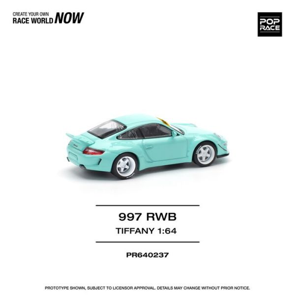 POP RACE 1/64 保時捷 Porsche RWB 997 TIFFANY BLUE PR640237 POP RACE 1/64 保時捷 Porsche RWB 997 TIFFANY BLUE PR640237
