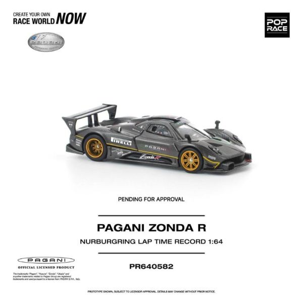 (預購) POP RACE 1/64 帕加尼 PAGANI ZONDA R NURBURGRING LAP TIME RECORD PR640582 20260709 POP RACE 1/64 帕加尼 PAGANI ZONDA R NURBURGRING LAP TIME RECORD PR640582