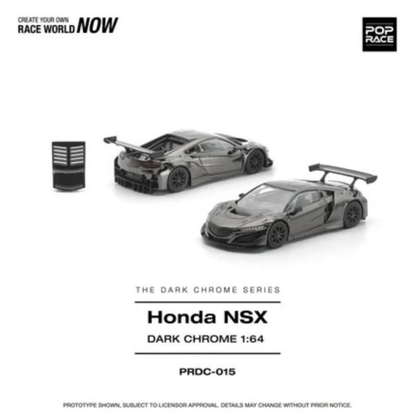 (預購) POP RACE 1/64 本田 暗黑電鍍系列 HONDA NSX GT3 EV022 DARK CHROME PRDC015 20260805 POP RACE 1/64 本田 暗黑電鍍系列 HONDA NSX GT3 EV022 DARK CHROME PRDC015