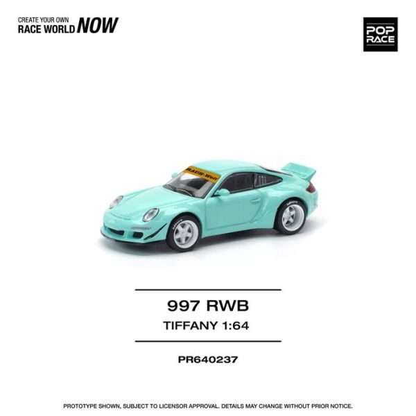 POP RACE 1/64 保時捷 Porsche RWB 997 TIFFANY BLUE PR640237 POP RACE 1/64 保時捷 Porsche RWB 997 TIFFANY BLUE PR640237