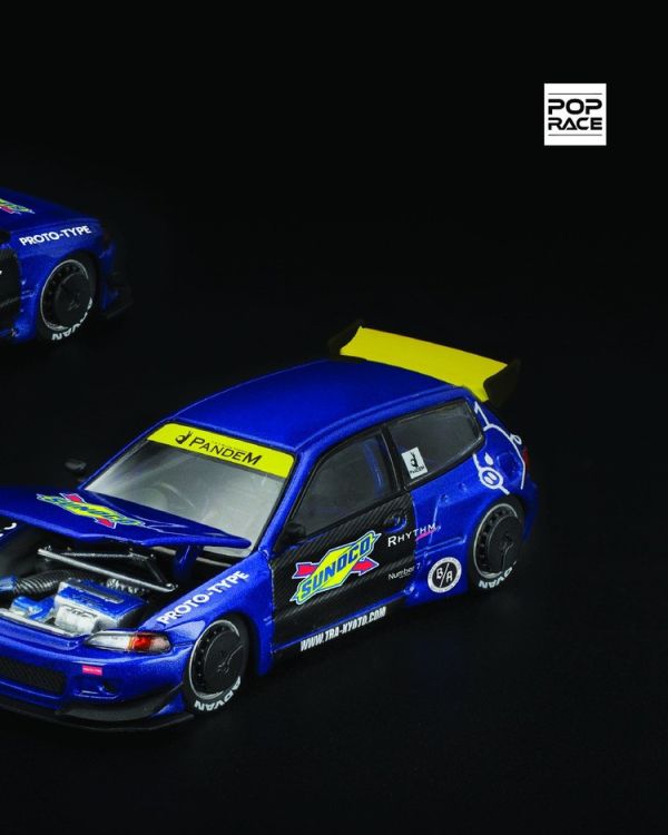(預購) POP RACE 1/64 本田 Honda PANDEM CIVIC EG6 BLUE/BLACK (預購) POP RACE 1/64 本田 Honda PANDEM CIVIC EG6 BLUE/BLACK