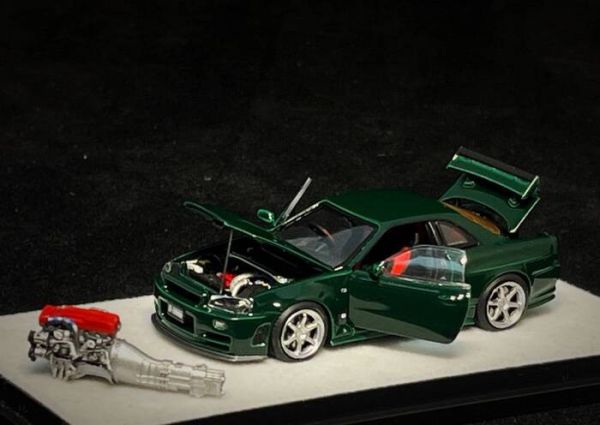 PGM 1/64 日產 Nissan GT-R R34 Z-TUNE British Green 英國綠標準版&豪華版 分別販售 PGM 1/64 日產 Nissan GT-R R34 Z-TUNE British Green 英國綠標準版&豪華版 分別販售