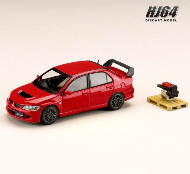 Hobby JAPAN 1/64 三菱 MITSUBISHI LANCER EVOLUTION 8 MR GSR + 展示引擎 純紅 Hobby JAPAN 1/64 三菱 MITSUBISHI LANCER EVOLUTION 8 MR GSR + 展示引擎 純紅