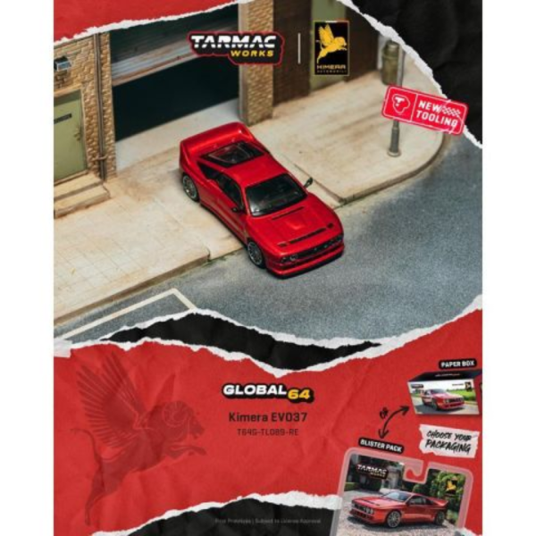 (預購) [吊卡版] Tarmac Works 1/64 GLOBAL64 Kimera EVO38 Red T64G-TL090-RE 20260824 [吊卡版] Tarmac Works 1/64 GLOBAL64 Kimera EVO38 Red T64G-TL090-RE
