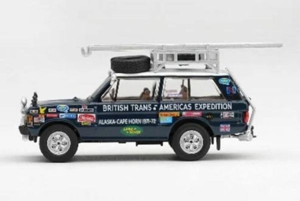 (預購) [吊卡版] MINIGT 1/64 荒原路華 Range Rover 1971 British Trans-Americas Expedition (VXC-765K) LHD MGT01364-BL 20260813 [吊卡版] MINIGT 1/64 荒原路華 Range Rover 1971 British Trans-Americas Expedition (VXC-765K) LHD MGT01364-BL