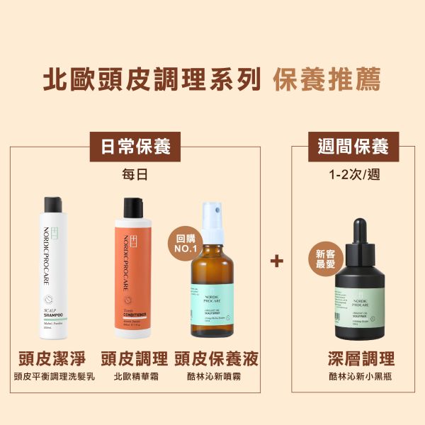 【清爽控油】酷林沁新頭皮噴霧  50ml 植萃精油,控油止癢,調節油水平衡
2021頭皮精華推薦
預防頭皮老化