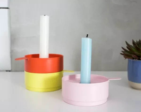 繽紛色系鐵製燭台 