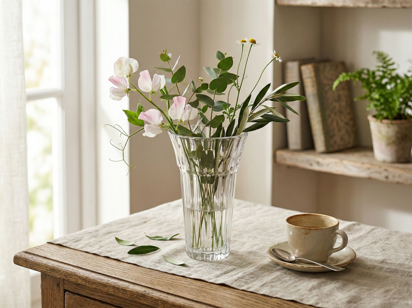 透明玻璃喇叭型大花器 高 