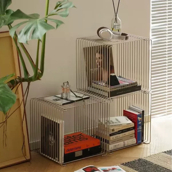 不鏽鋼金屬線條邊几 