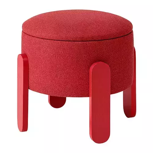 紅色設計收納凳 