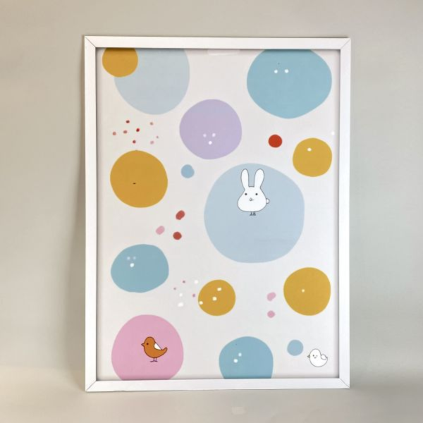 彩色圓點童趣風裝飾畫 | 四款 