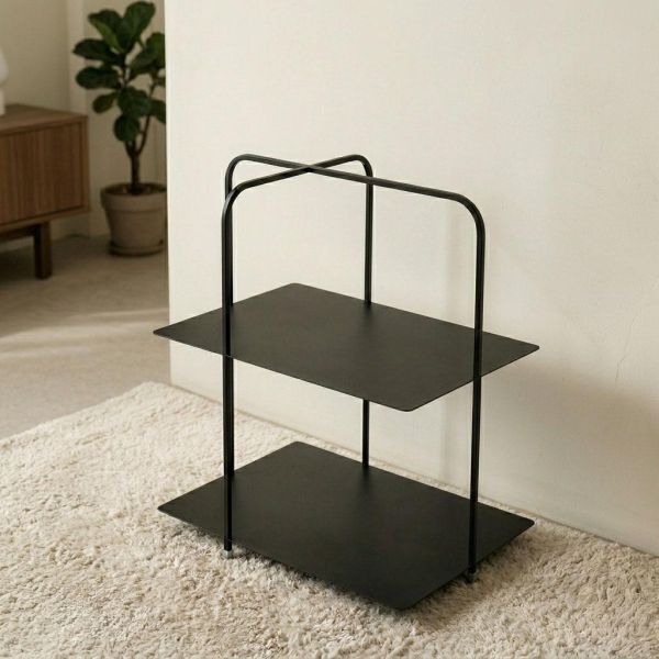 黑色十字桌面置物架 