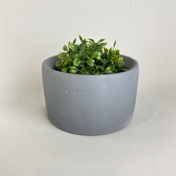 藍灰寬矮盆器 