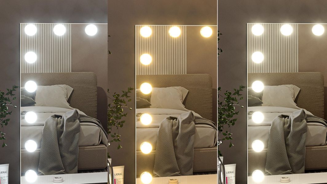 LED長方形白色化妝鏡 