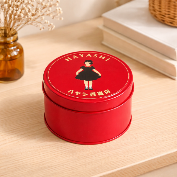 紅色小圓鐵盒 