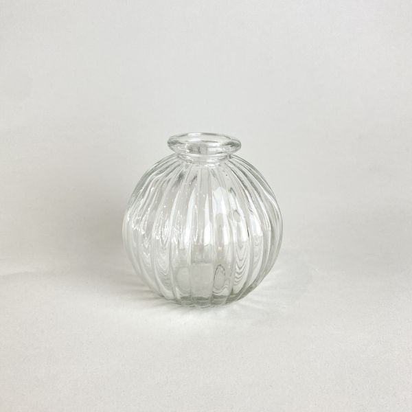 直紋球形玻璃花器 