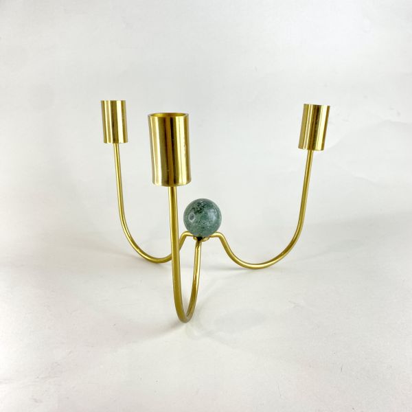 金色綠球燭台 