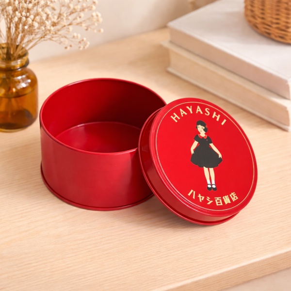 紅色小圓鐵盒 