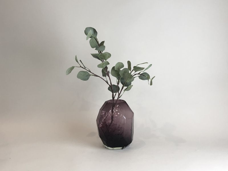 紫色不規則狀花器 