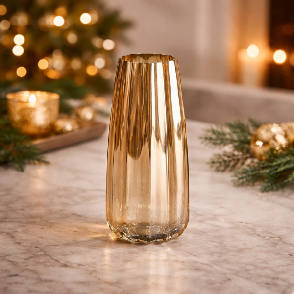 金屬色星芒狀花器 