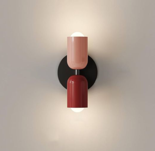 雙色繆斯壁燈 粉/紅 