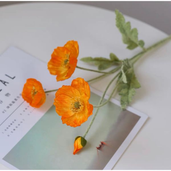 仿真植物 | 暖色調罌粟花 