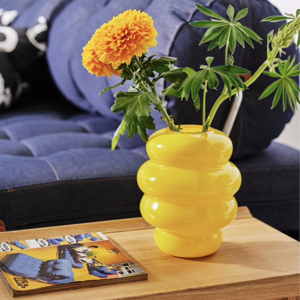 黃色泡泡花器 