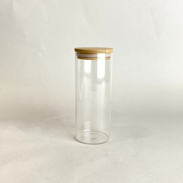 木蓋玻璃收納罐 