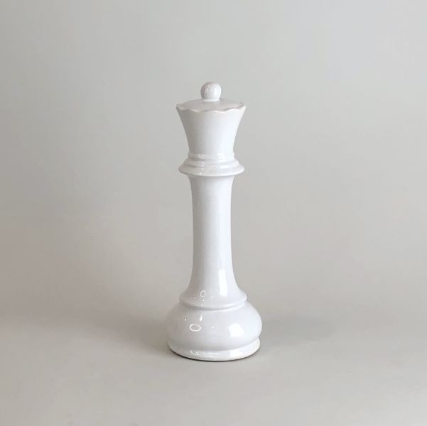 白色陶瓷西洋棋擺件 