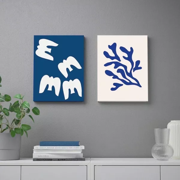 藍白色系裝飾畫兩件組 