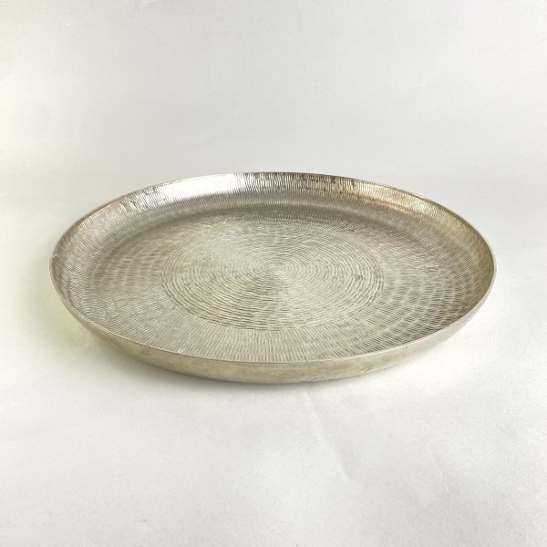 霧銀色刻紋圓盤 