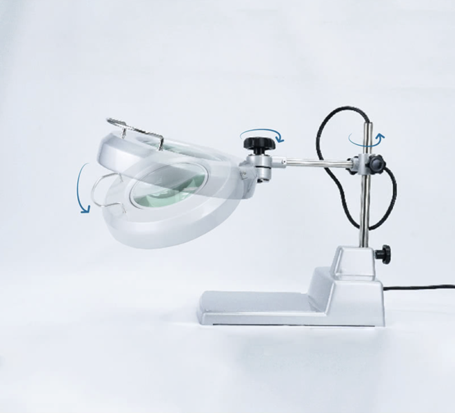 銀色LED檯燈工作5倍放大鏡 