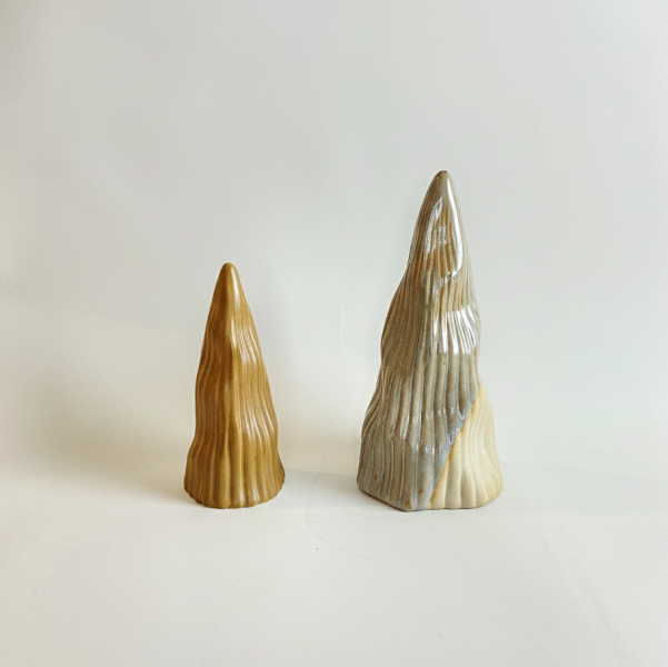 陶瓷擺飾 | 曲線棕色聖誕樹 三款 