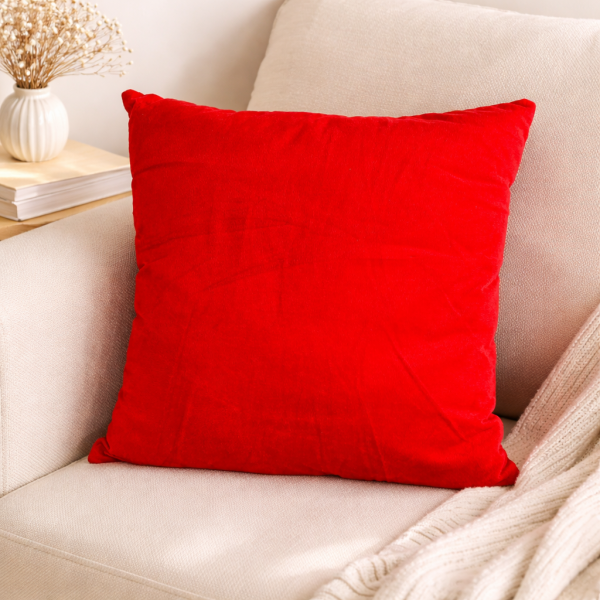 紅純色抱枕 
