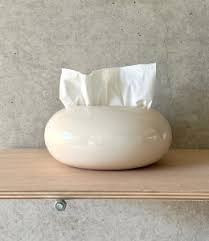 米色造型面紙盒 