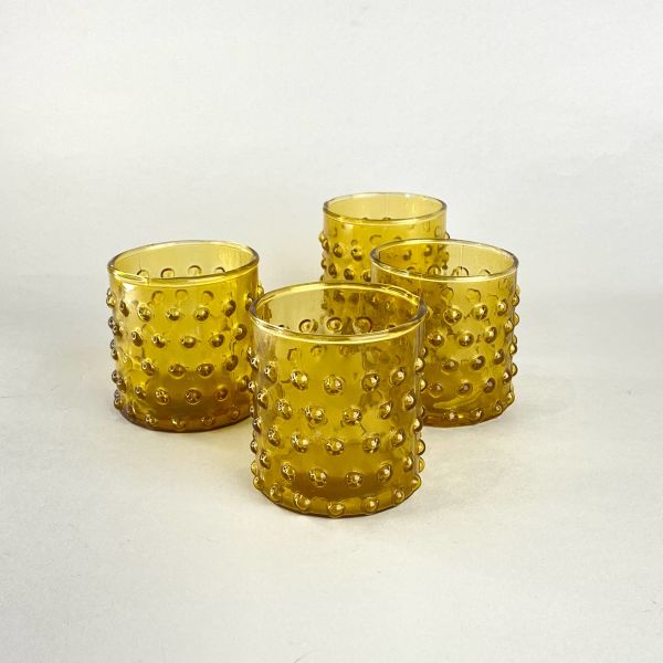 凸圓點玻璃燭杯 