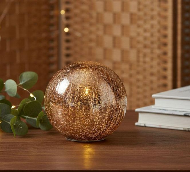 琥珀裂紋金屬圓球燈 