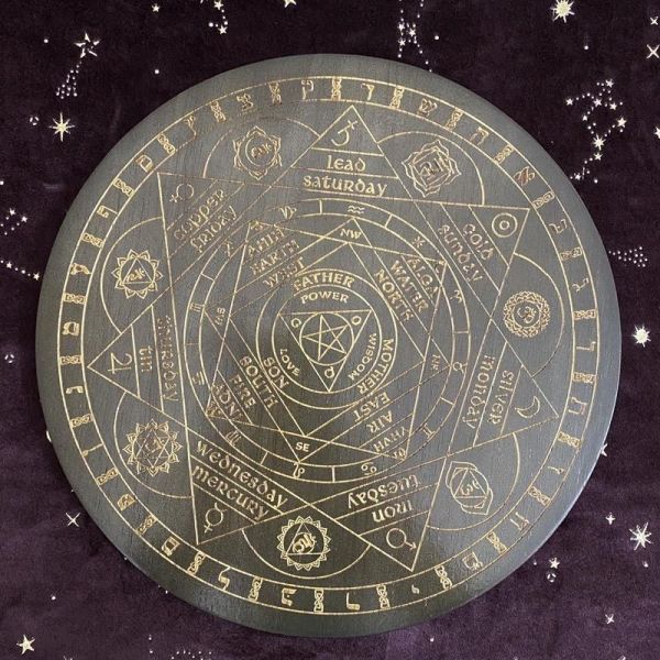 木質星盤圓托盤 