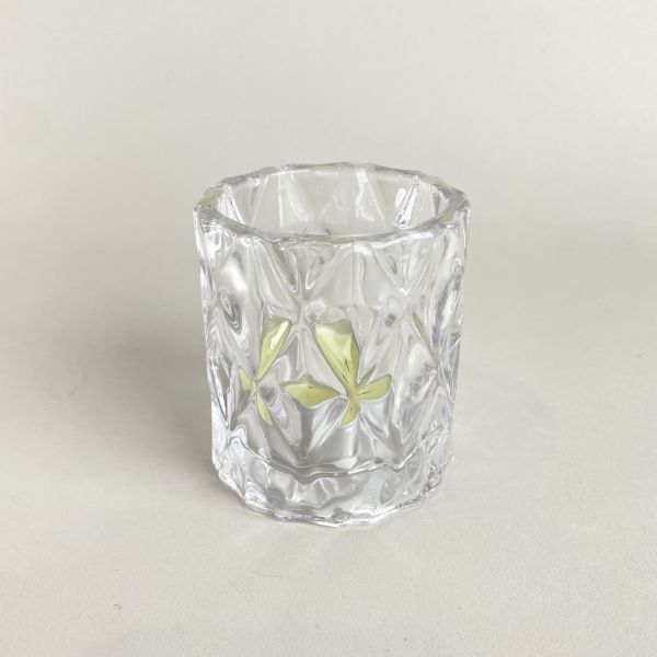 格紋玻璃燭杯 