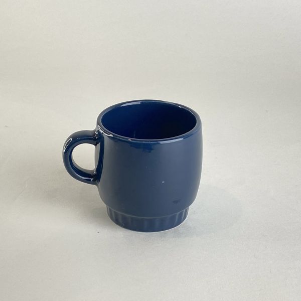 靛藍色直紋底陶瓷杯 