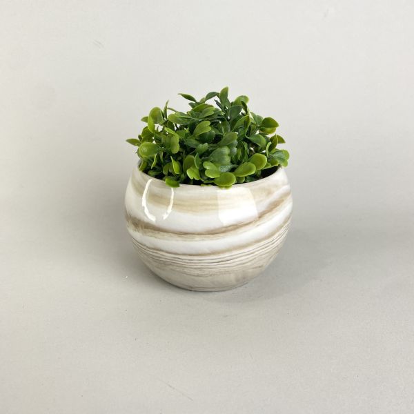 米咖色大理石紋花器 