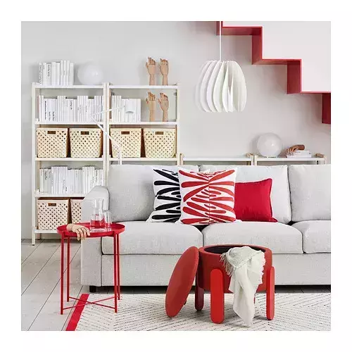 紅色設計收納凳 