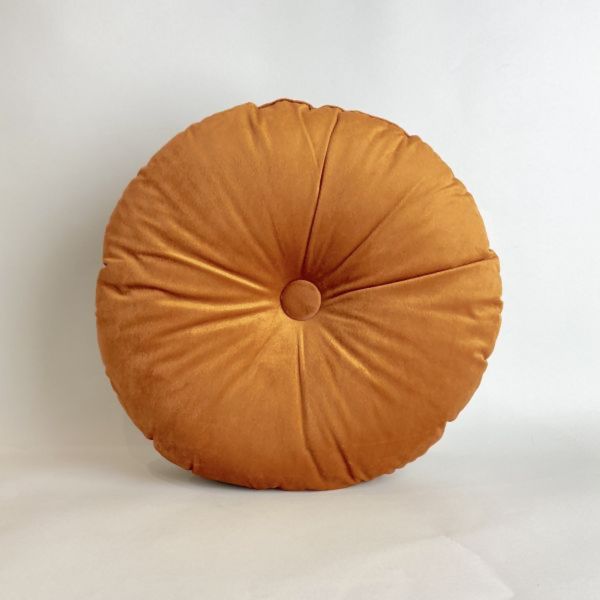 金橘色圓形抱枕 