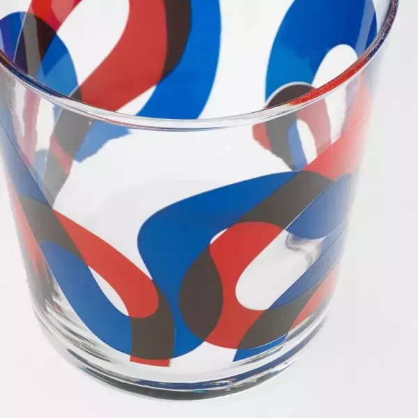 紅藍塗鴉線條水杯 玻璃杯 | 六件組 
