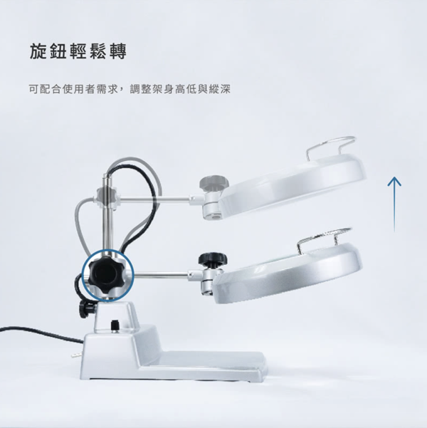 銀色LED檯燈工作5倍放大鏡 
