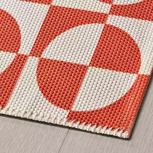 橘白圓形色塊掛毯 | 地毯 